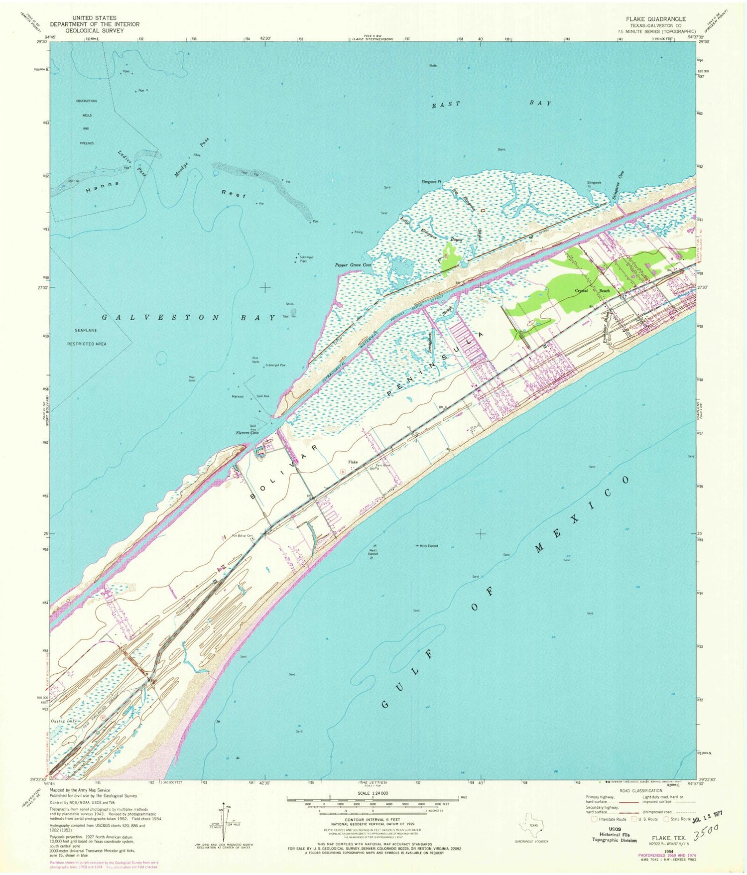 Classic USGS Flake Texas 7.5'x7.5' Topo Map Image