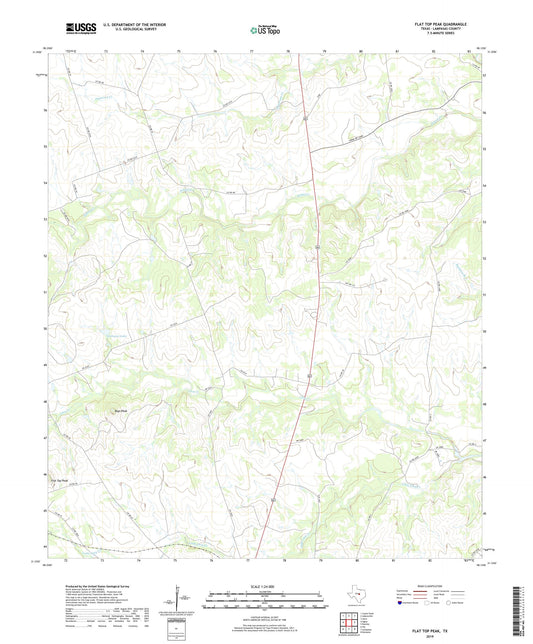 Flat Top Peak Texas US Topo Map Image