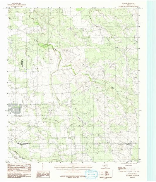 Classic USGS Flattop Texas 7.5'x7.5' Topo Map Image