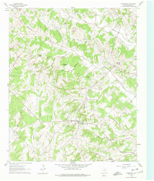 Classic USGS Forestburg Texas 7.5'x7.5' Topo Map Image