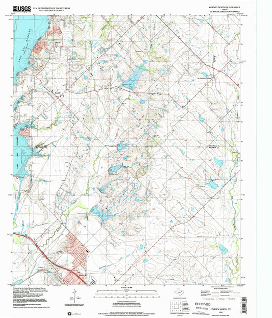 Classic USGS Forney North Texas 7.5'x7.5' Topo Map Image