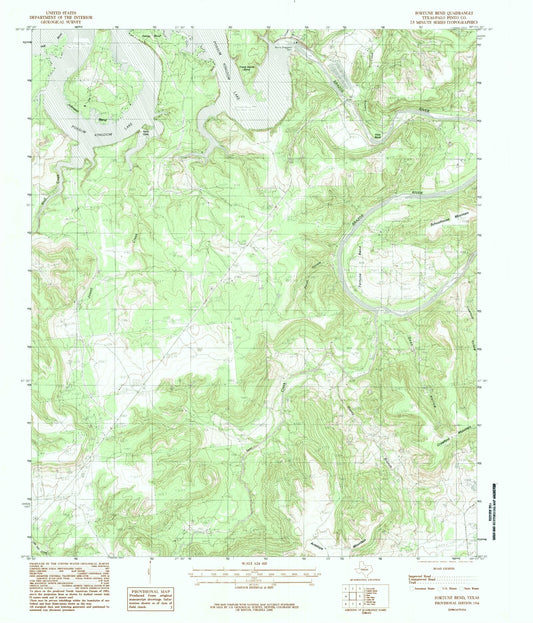 Classic USGS Fortune Bend Texas 7.5'x7.5' Topo Map Image