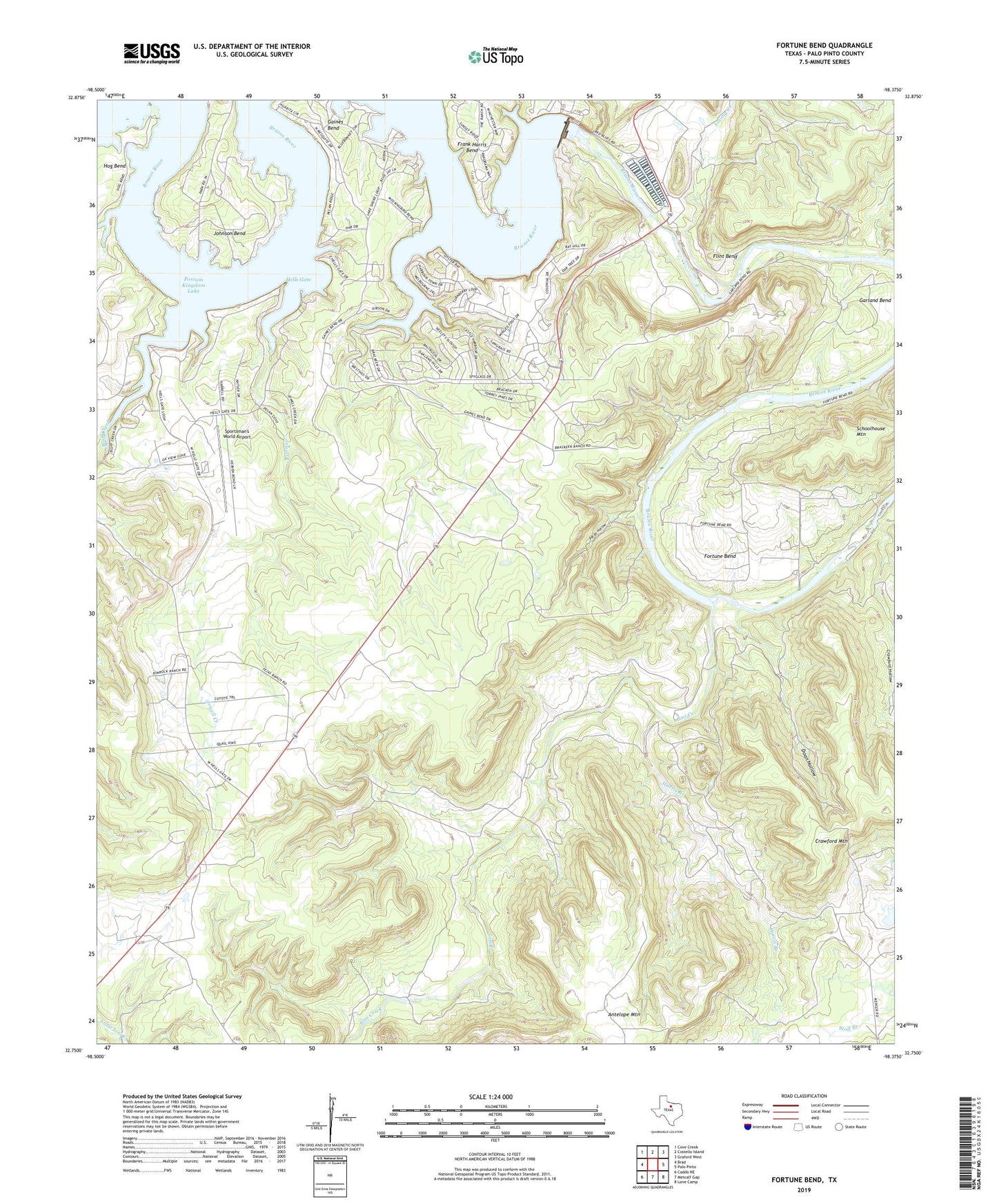 Fortune Bend Texas US Topo Map Image