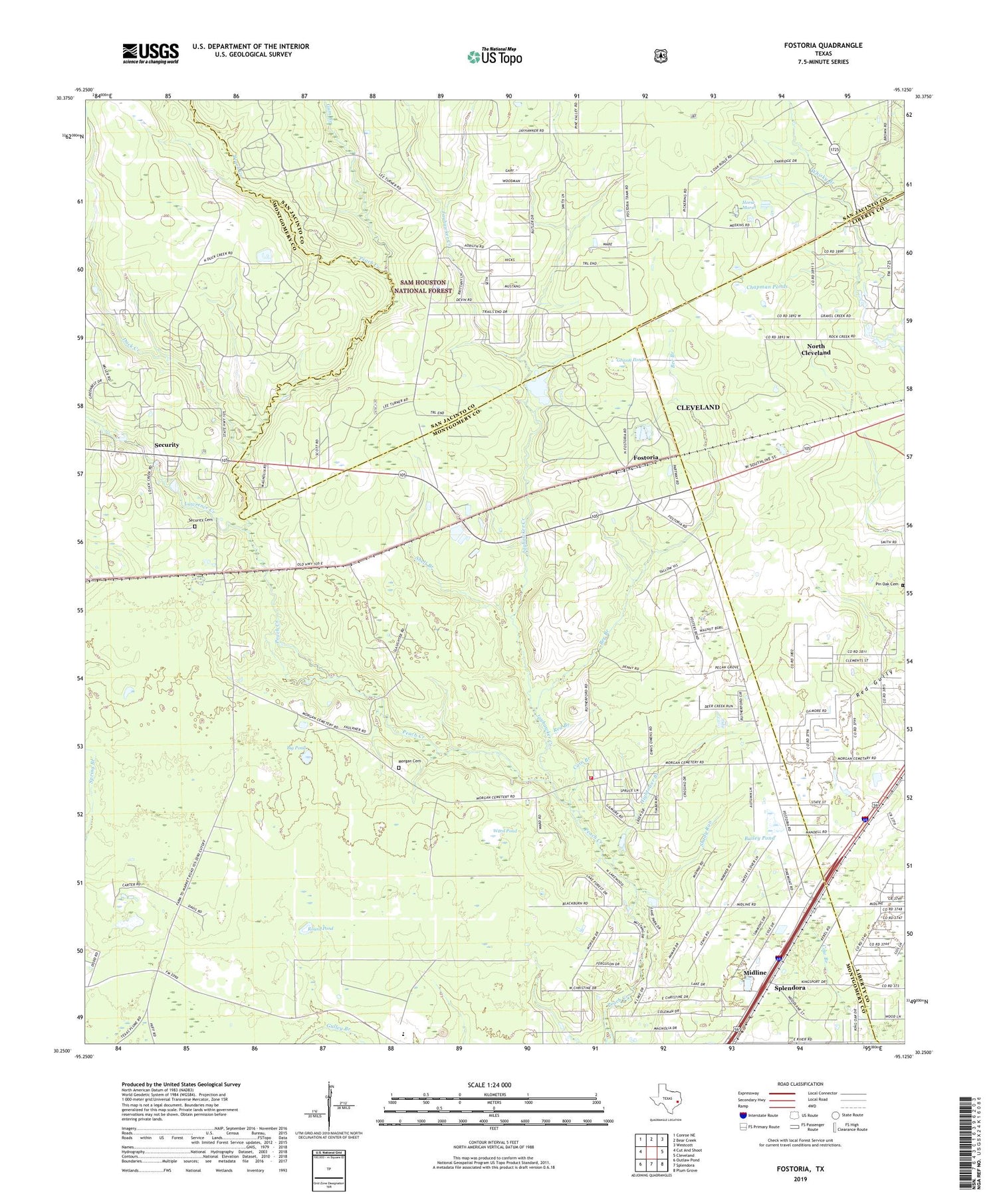 Fostoria Texas US Topo Map Image