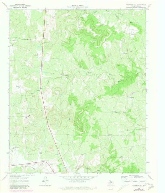 Classic USGS Fourmile Hill Texas 7.5'x7.5' Topo Map Image