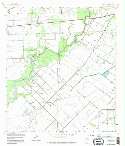 Classic USGS Francitas Texas 7.5'x7.5' Topo Map Image