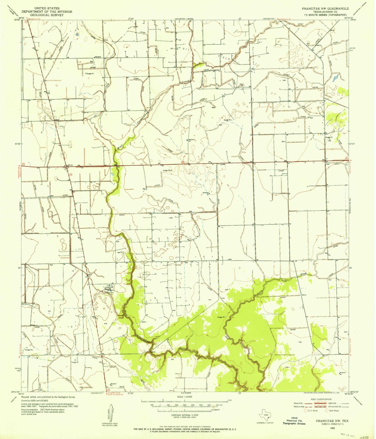 Classic USGS Francitas NW Texas 7.5'x7.5' Topo Map Image
