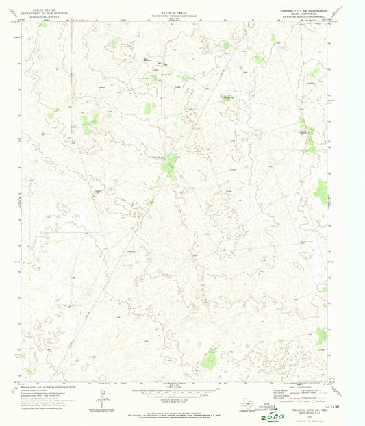 Classic USGS Frankel City SW Texas 7.5'x7.5' Topo Map Image