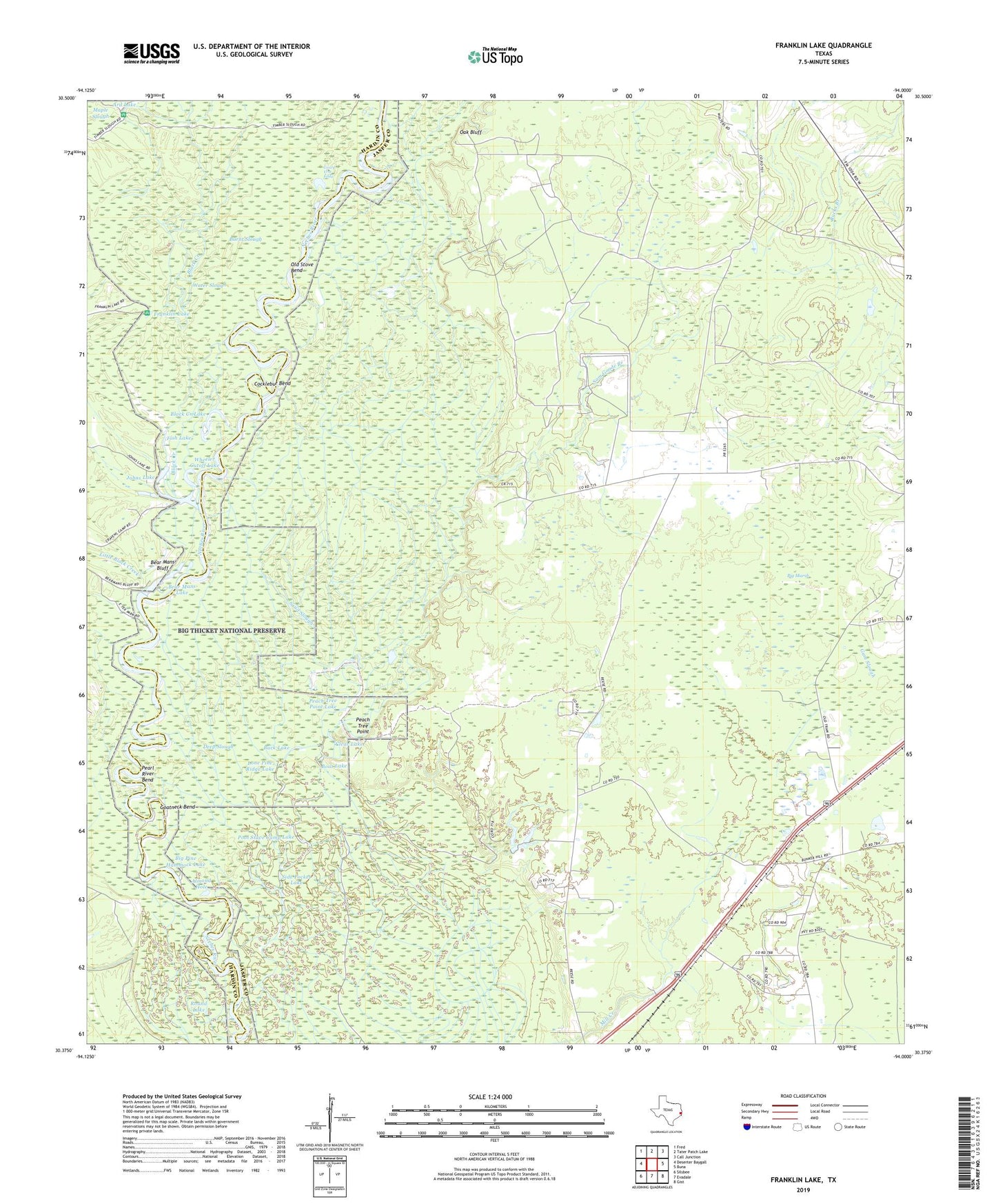 Franklin Lake Texas US Topo Map Image