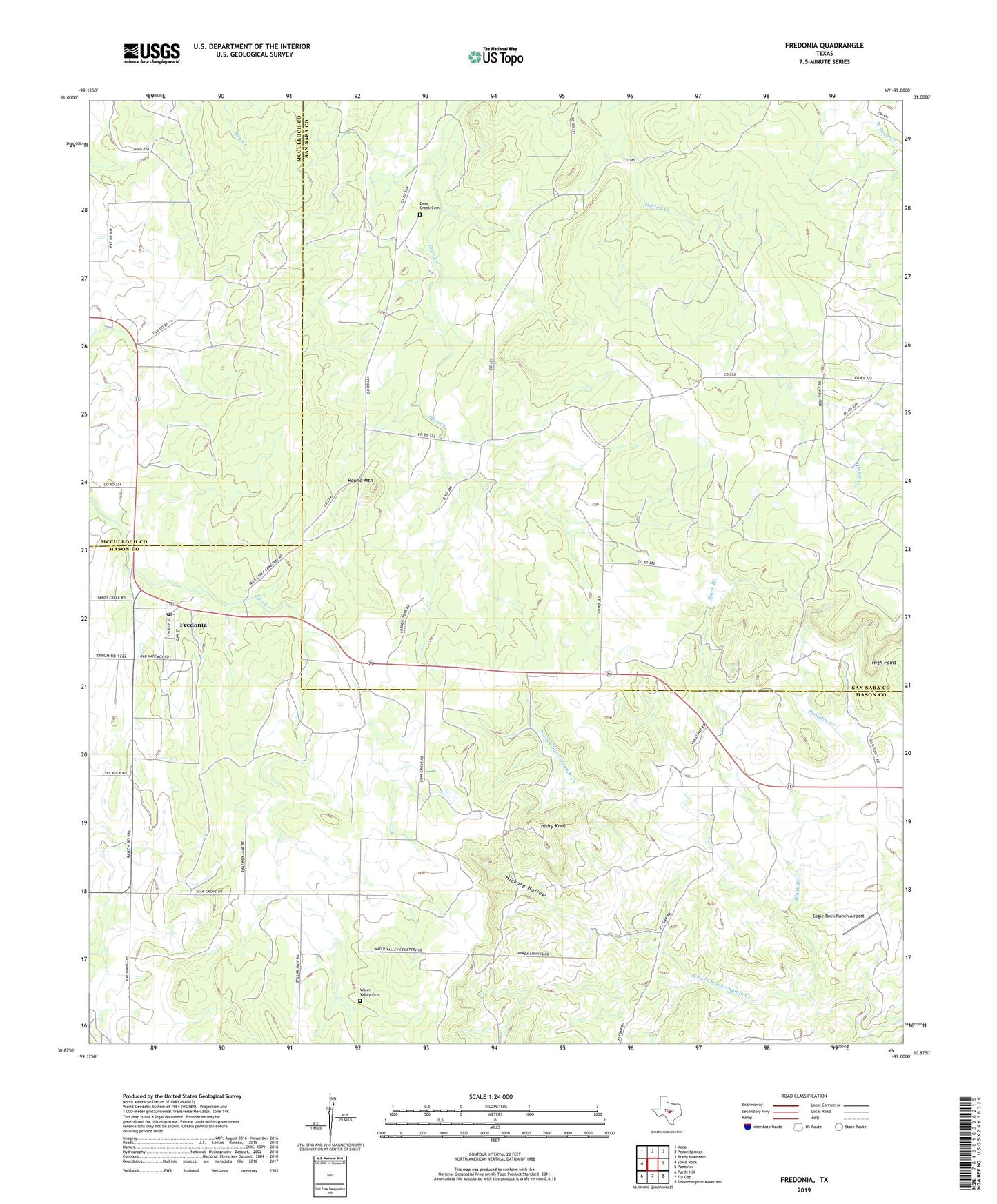 Fredonia Texas US Topo Map Image