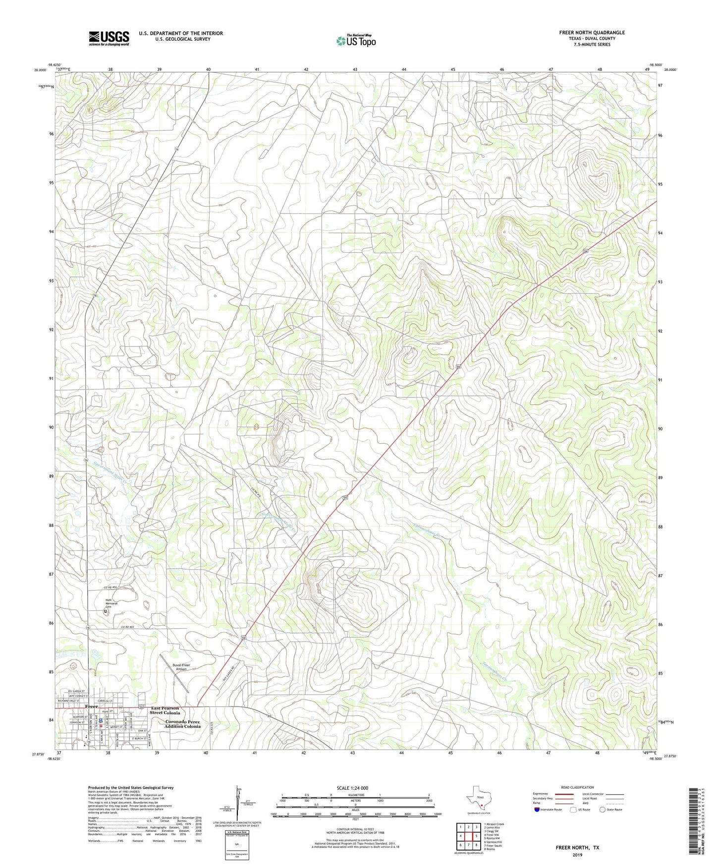 Freer North Texas US Topo Map Image