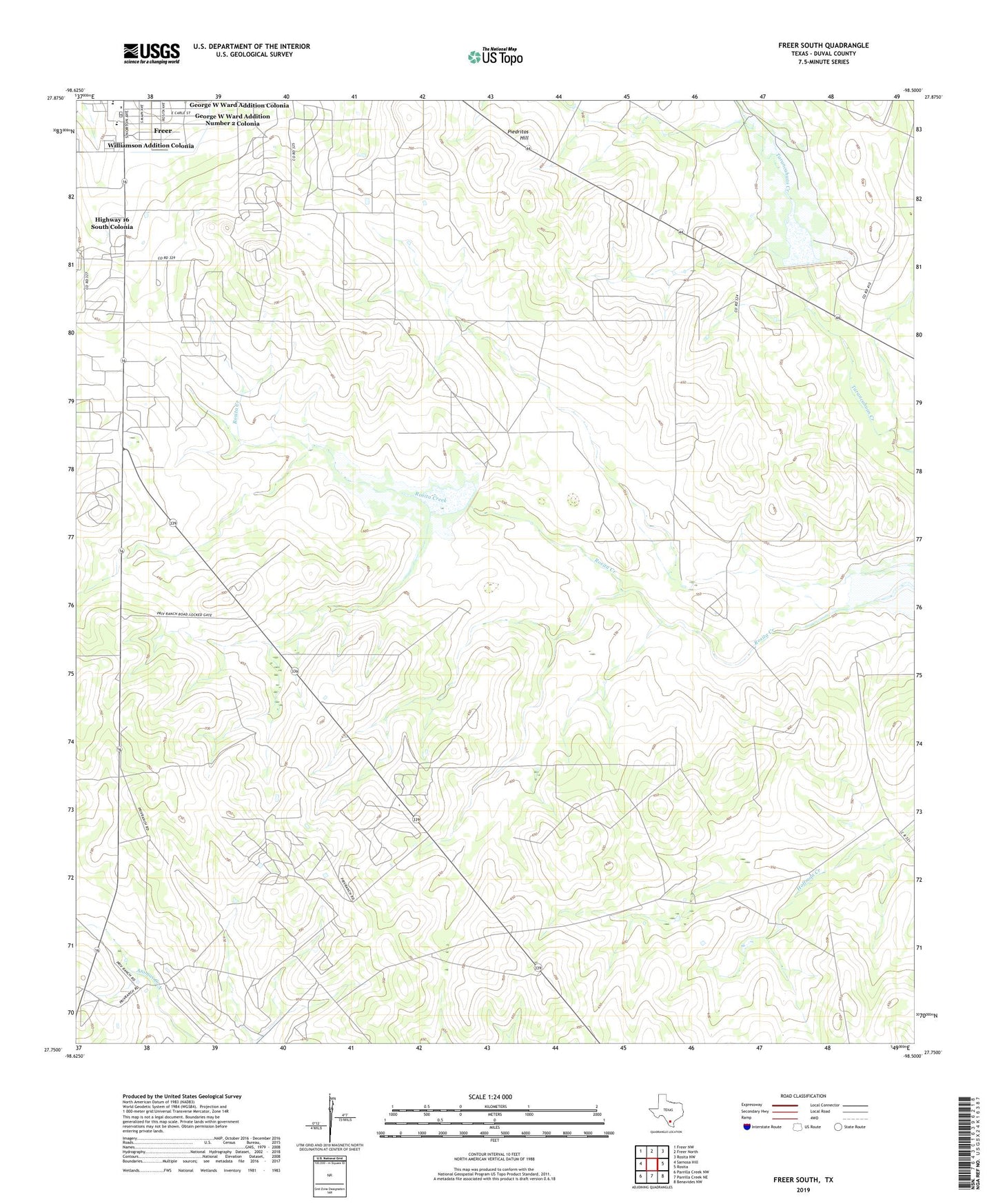 Freer South Texas US Topo Map Image
