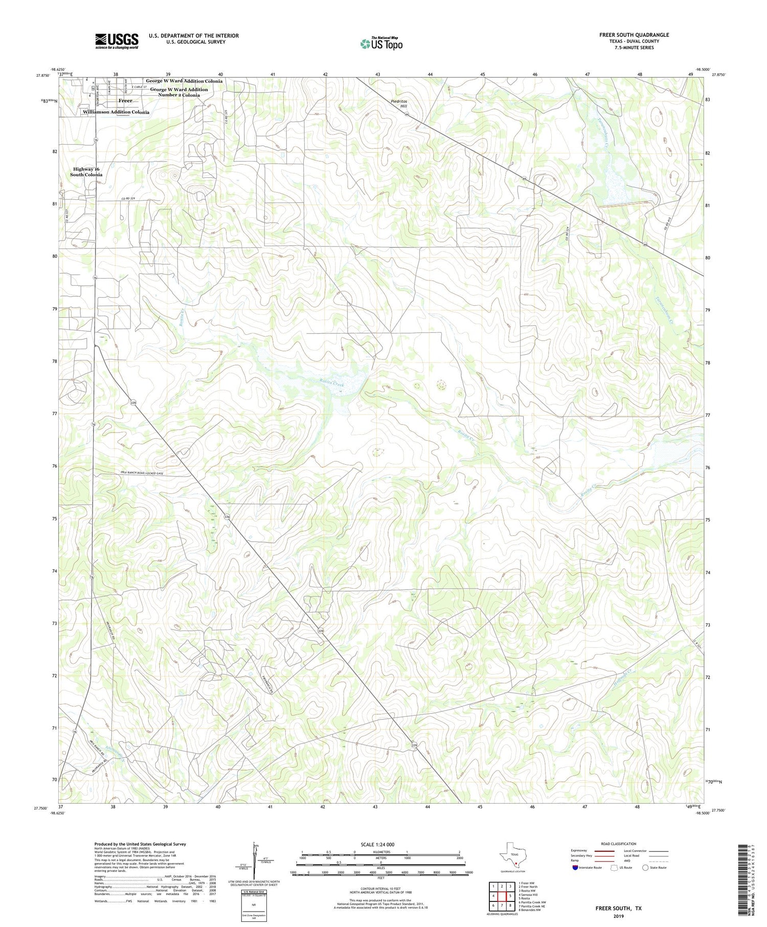 Freer South Texas US Topo Map Image