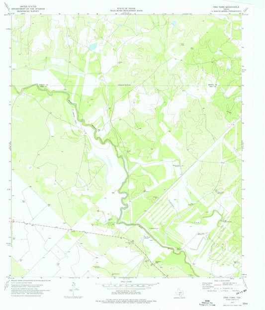 Classic USGS Frio Town Texas 7.5'x7.5' Topo Map Image