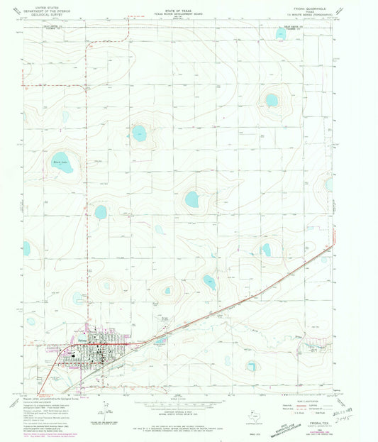 Classic USGS Friona Texas 7.5'x7.5' Topo Map Image