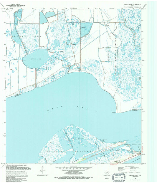 Classic USGS Frozen Point Texas 7.5'x7.5' Topo Map Image