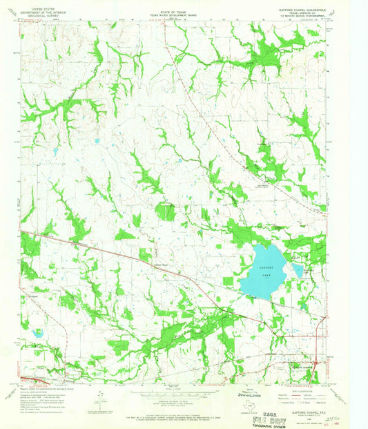 Classic USGS Gafford Chapel Texas 7.5'x7.5' Topo Map Image