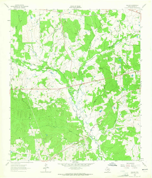 Classic USGS Galilee Texas 7.5'x7.5' Topo Map Image