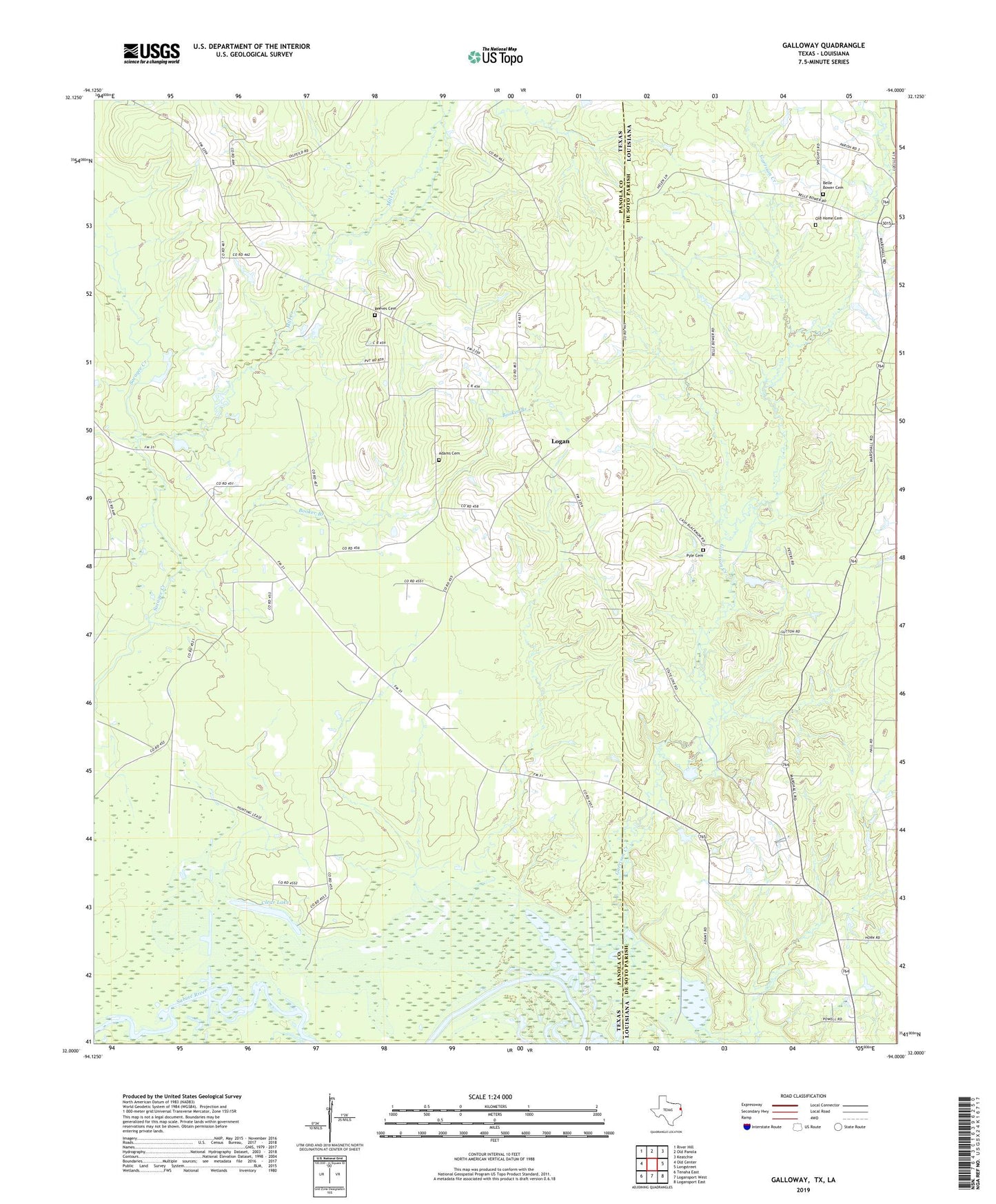 Galloway Texas US Topo Map Image