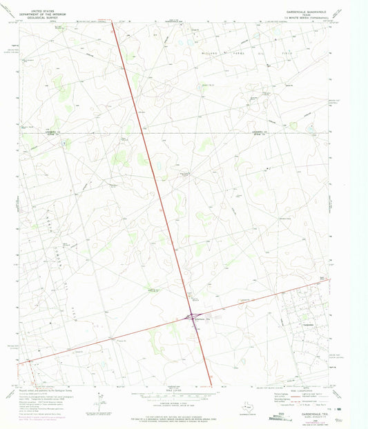 Classic USGS Gardendale Texas 7.5'x7.5' Topo Map Image