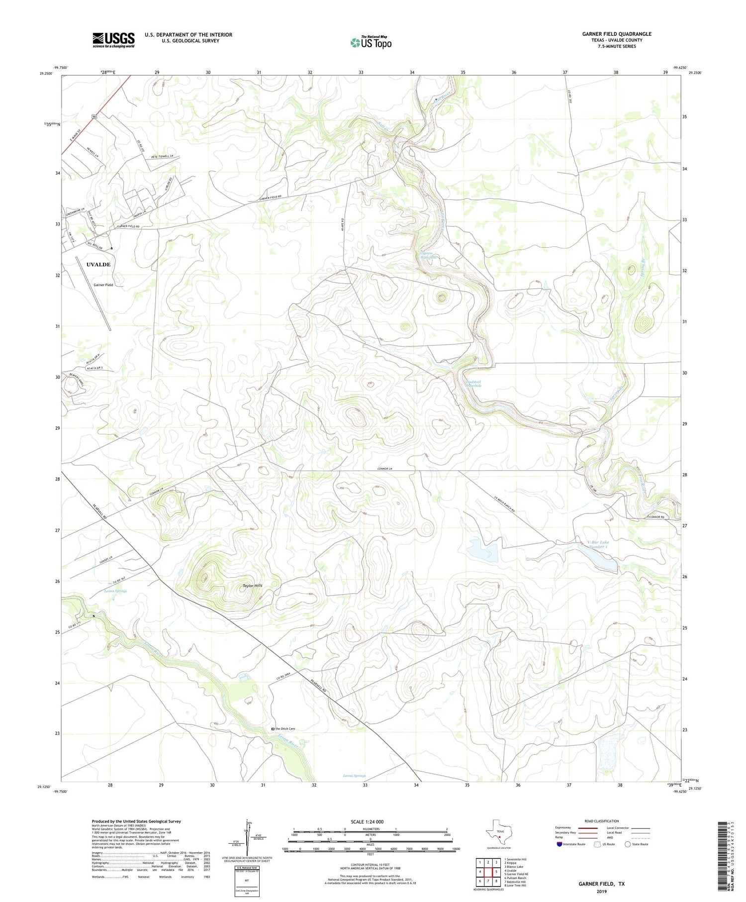 Garner Field Texas US Topo Map Image