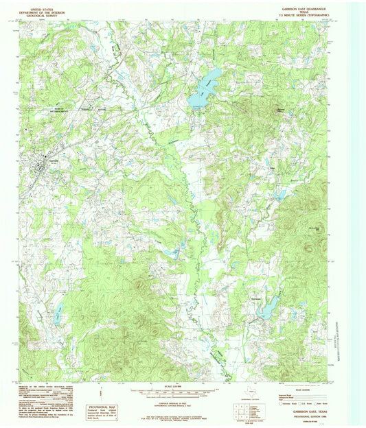 Classic USGS Garrison East Texas 7.5'x7.5' Topo Map Image