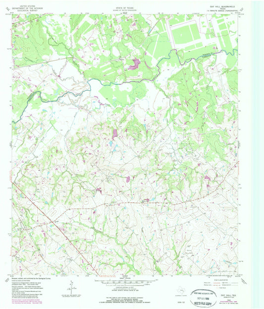 Classic USGS Gay Hill Texas 7.5'x7.5' Topo Map Image