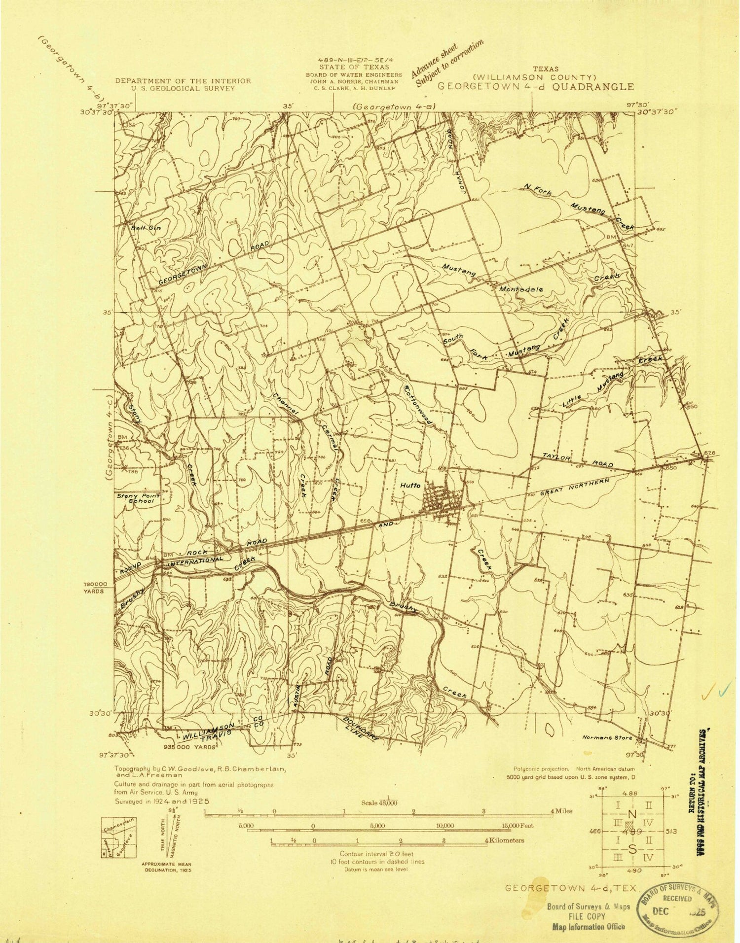 Classic USGS Hutto Texas 7.5'x7.5' Topo Map Image