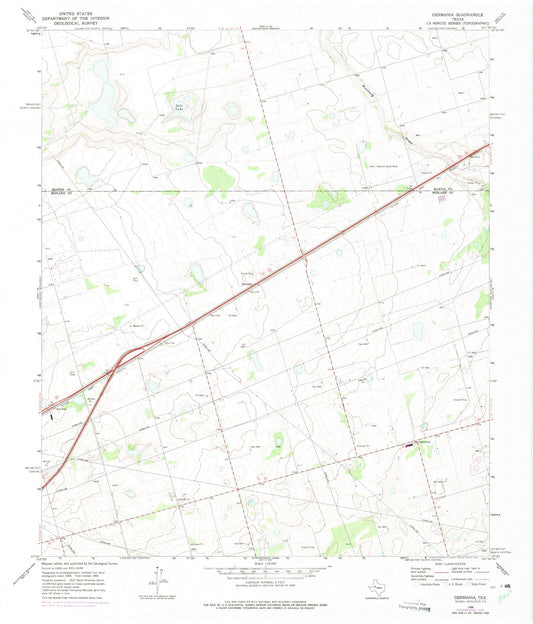 Classic USGS Germania Texas 7.5'x7.5' Topo Map Image