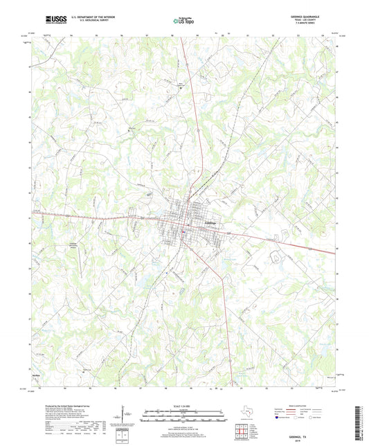 Giddings Texas US Topo Map Image