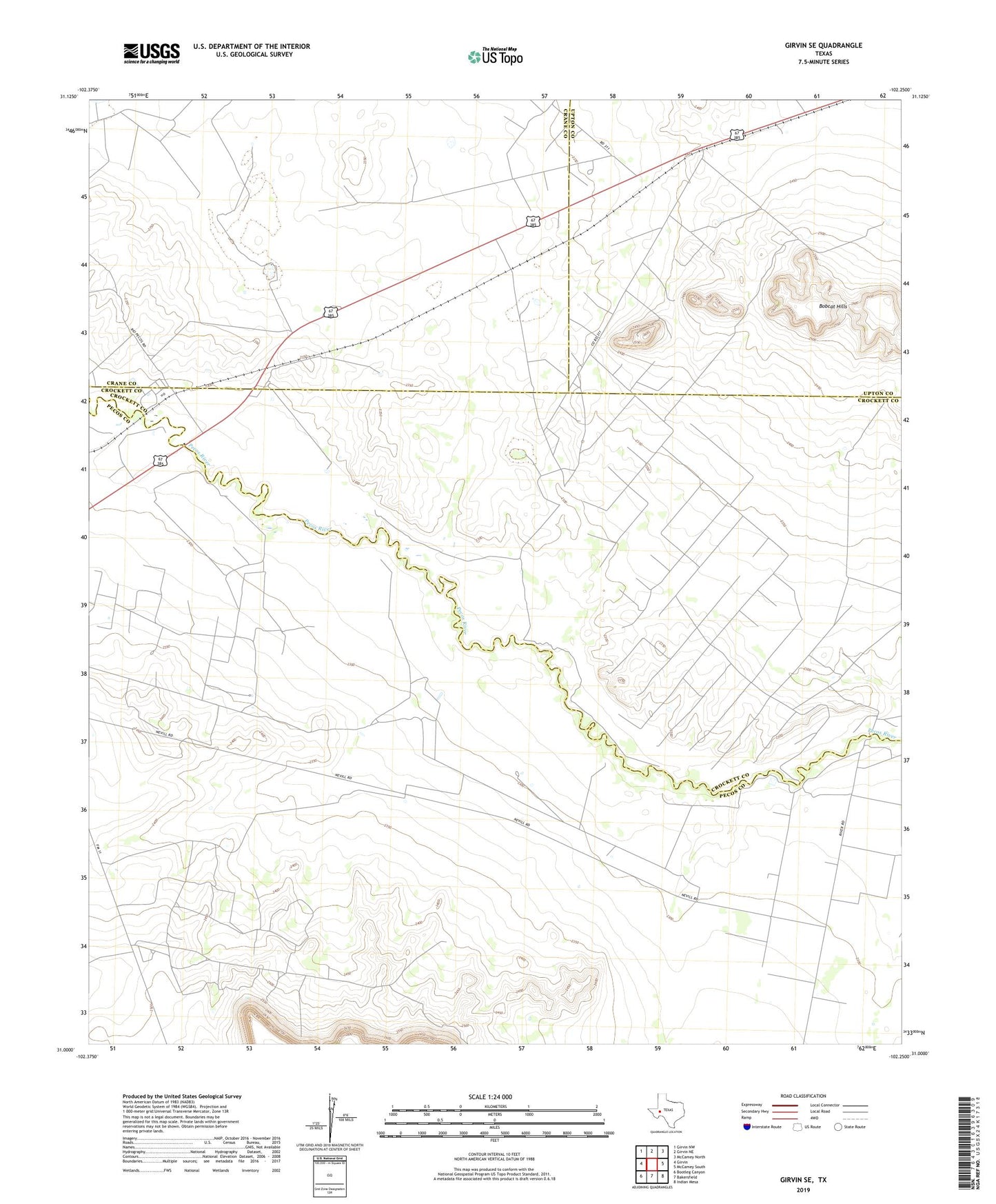 Girvin SE Texas US Topo Map Image
