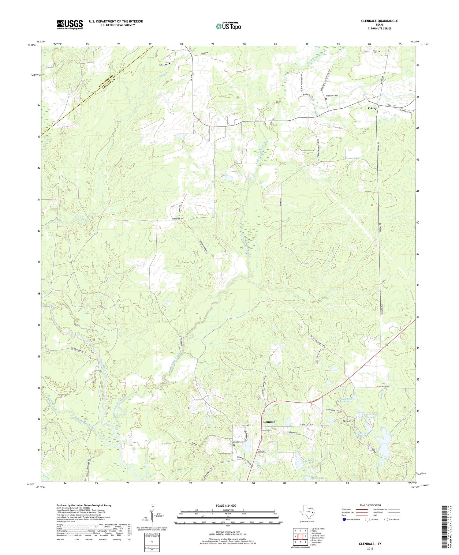 Glendale Texas US Topo Map Image