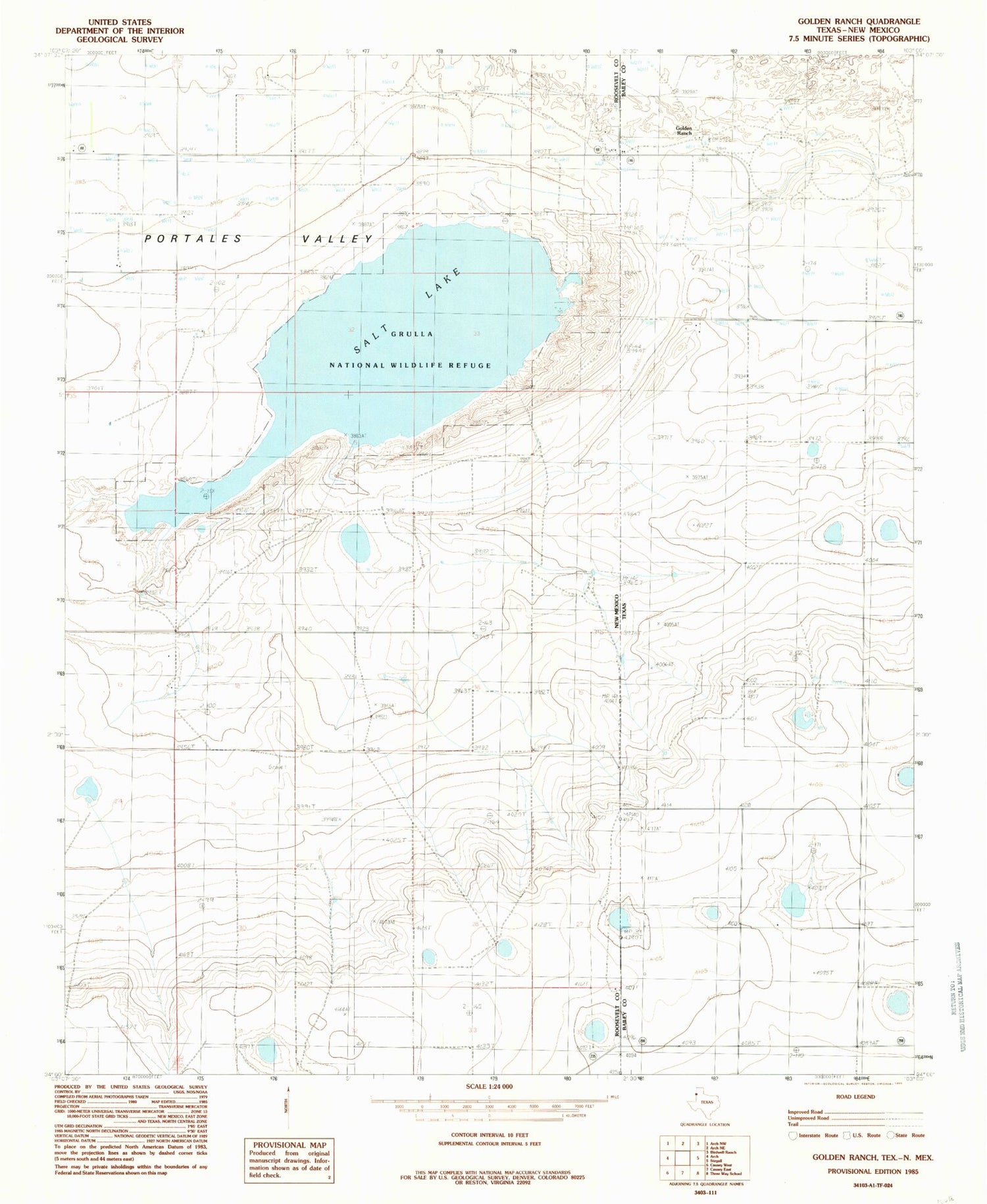 Classic USGS Golden Ranch Texas 7.5'x7.5' Topo Map Image