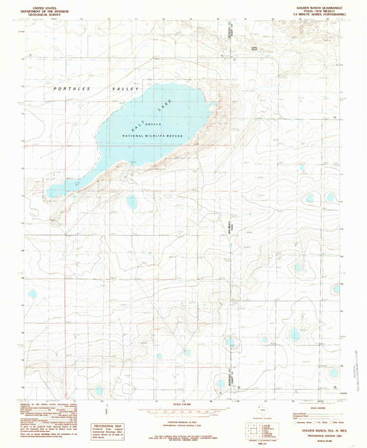 Classic USGS Golden Ranch Texas 7.5'x7.5' Topo Map Image