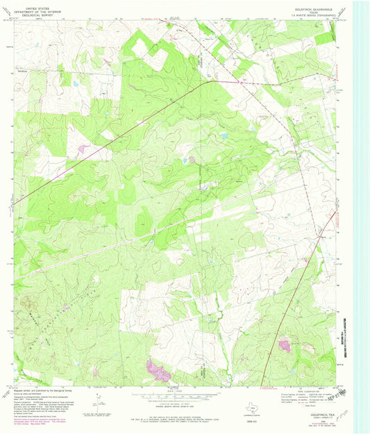 Classic USGS Goldfinch Texas 7.5'x7.5' Topo Map Image