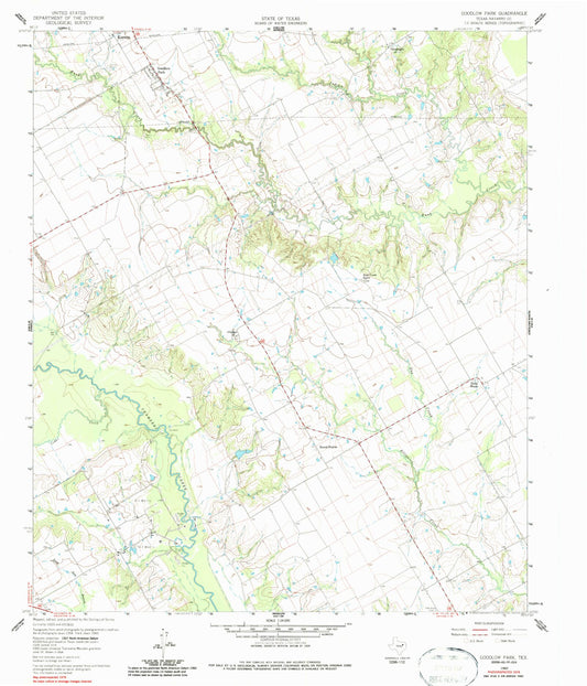 Classic USGS Goodlow Park Texas 7.5'x7.5' Topo Map Image