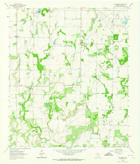 Classic USGS Gouldbusk Texas 7.5'x7.5' Topo Map Image