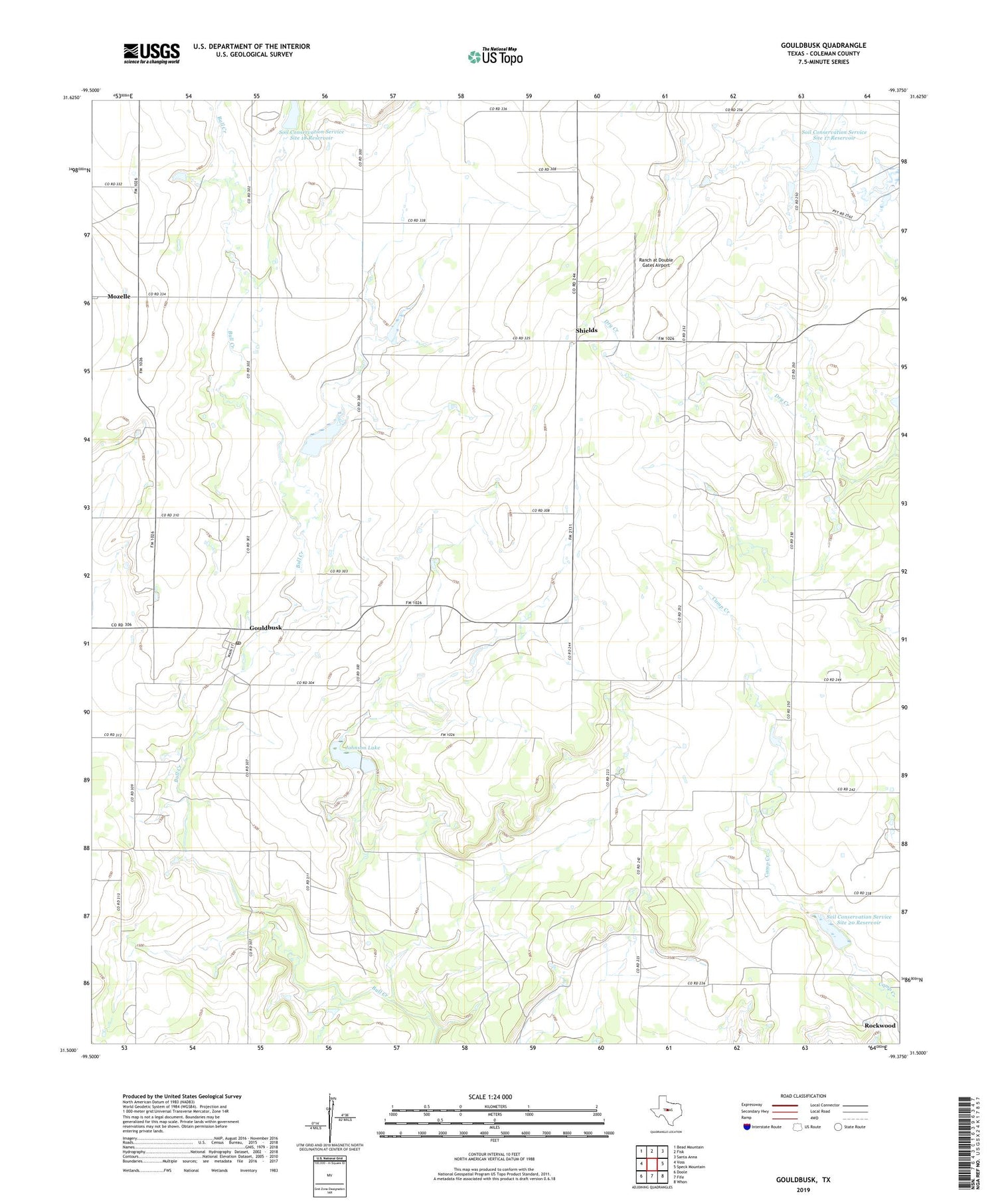 Gouldbusk Texas US Topo Map Image