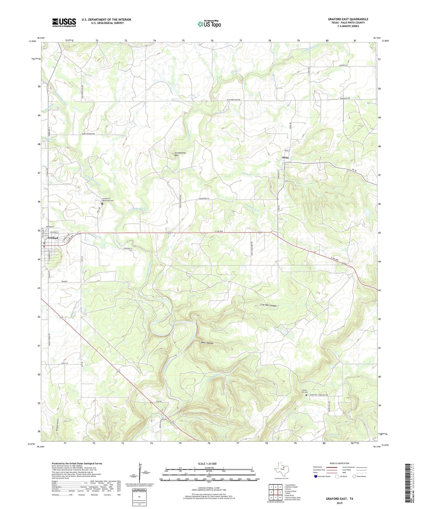 Graford East Texas US Topo Map Image