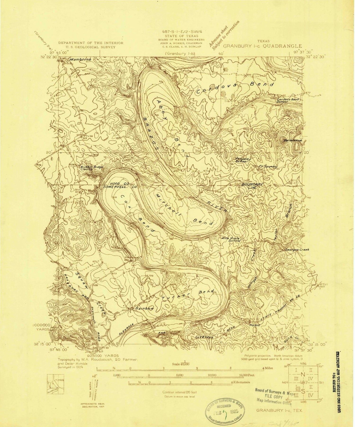 Classic USGS Nemo Texas 7.5'x7.5' Topo Map Image