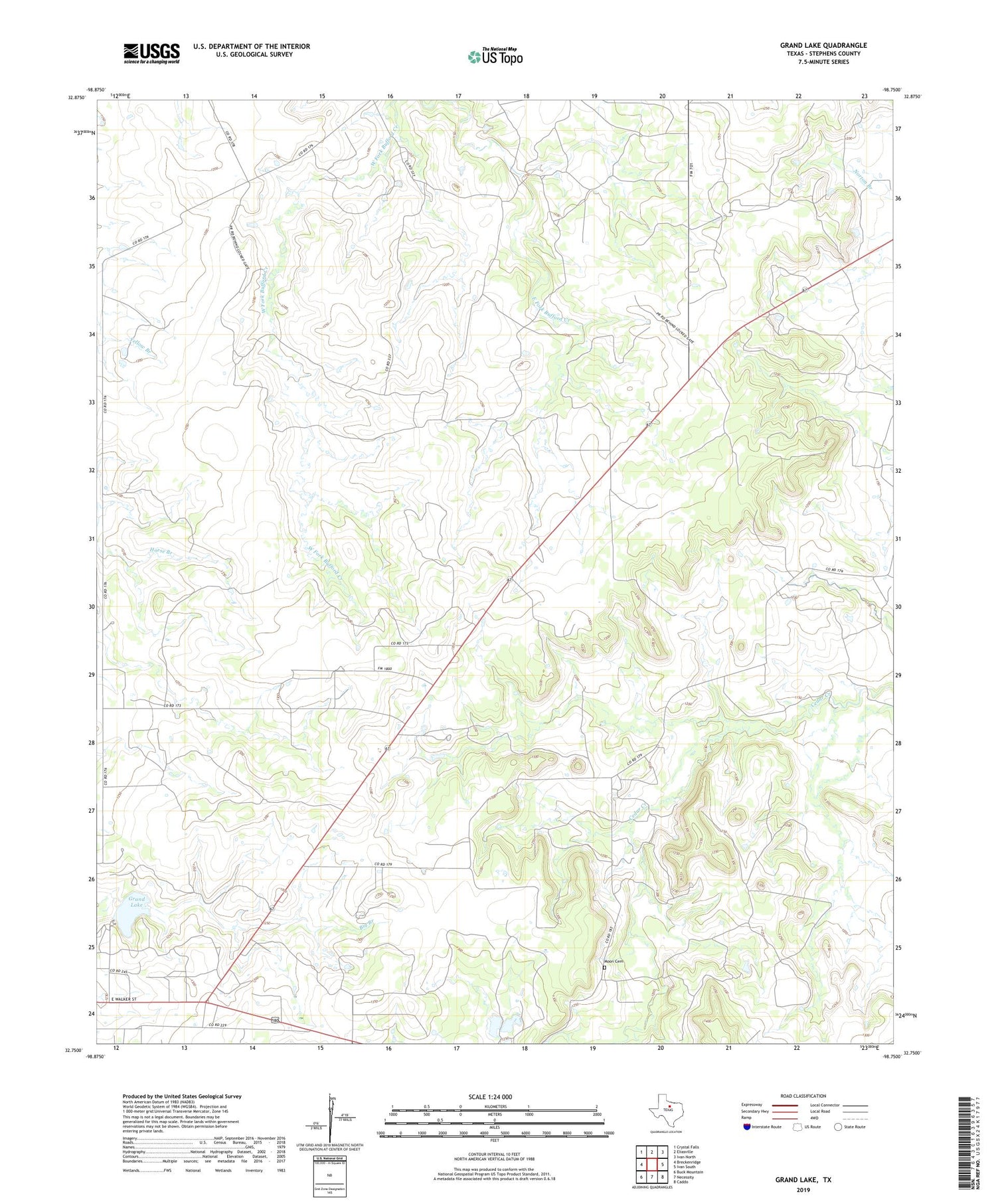 Grand Lake Texas US Topo Map Image