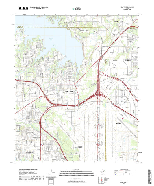 Grapevine Texas US Topo Map Image