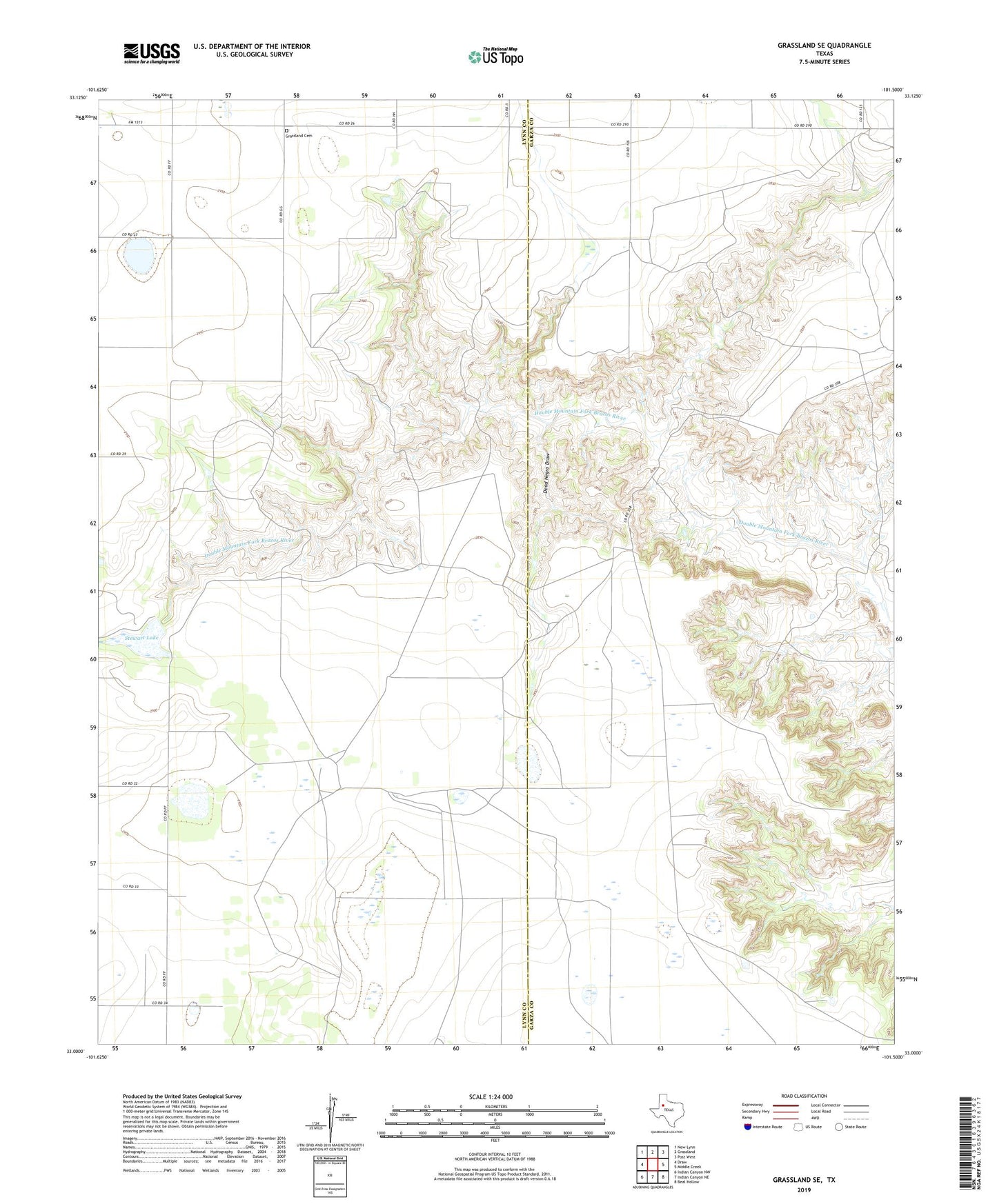 Grassland SE Texas US Topo Map Image