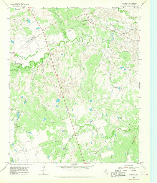Classic USGS Grayback Texas 7.5'x7.5' Topo Map Image