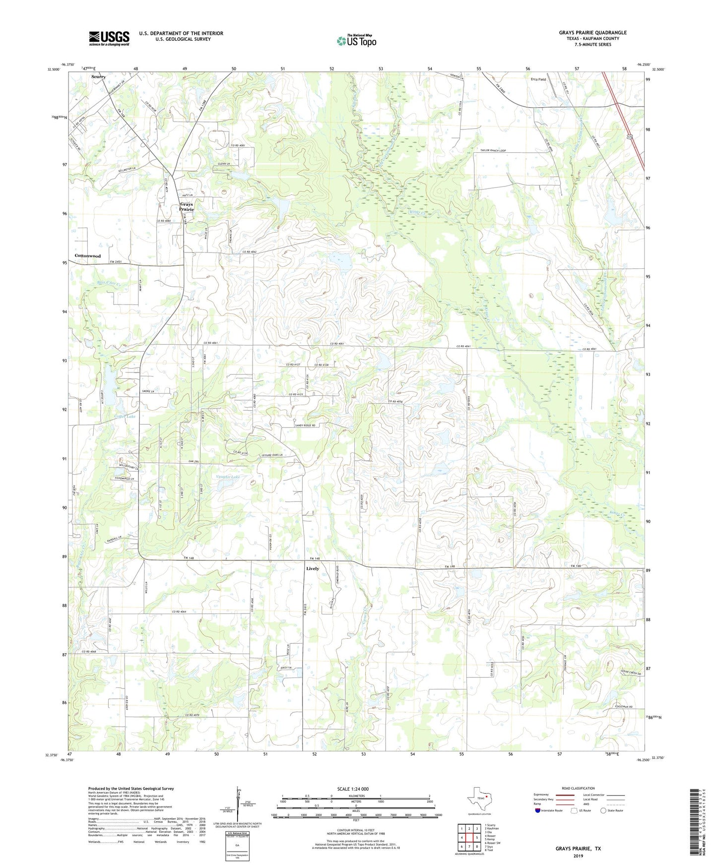 Grays Prairie Texas US Topo Map Image