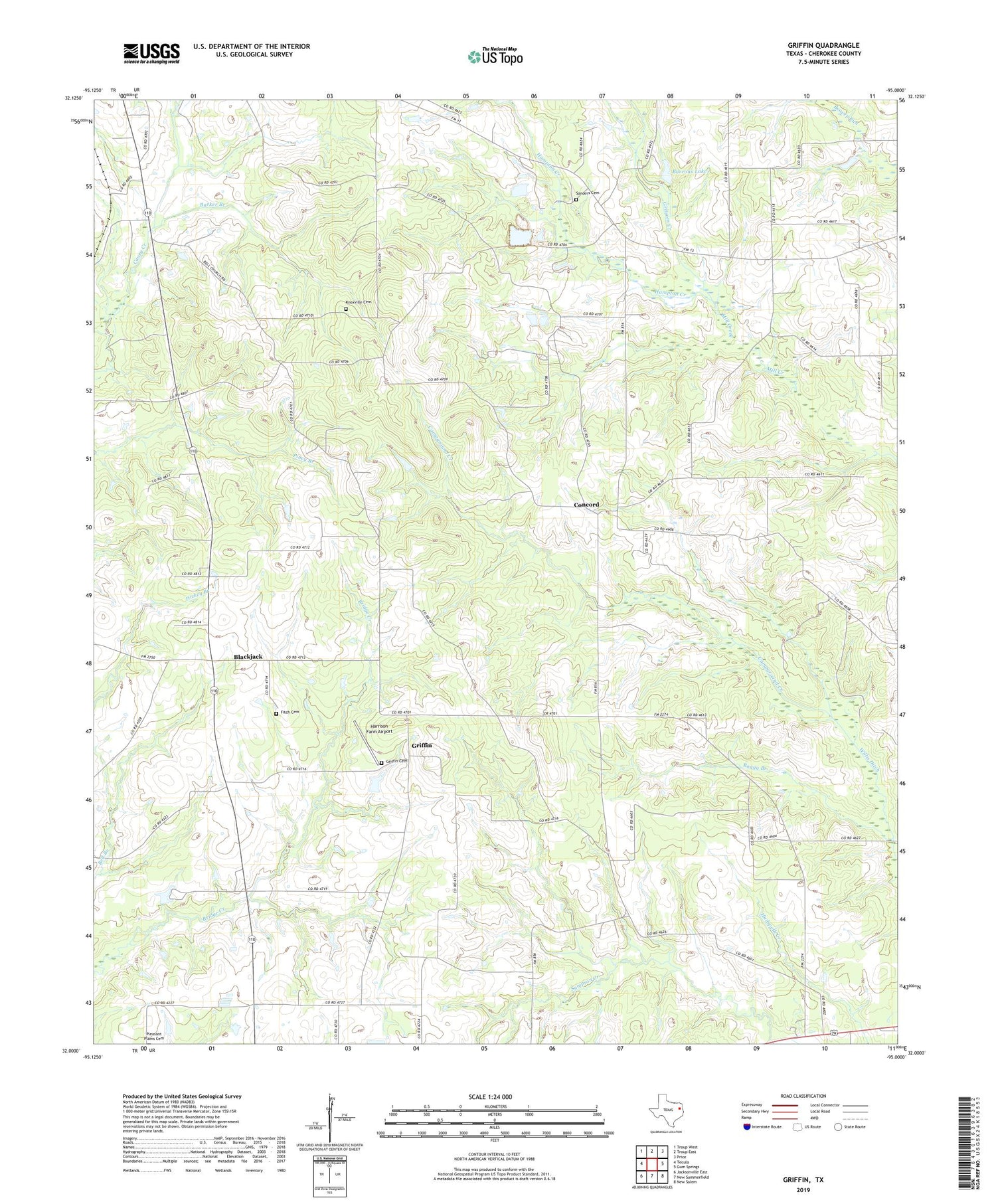 Griffin Texas US Topo Map Image