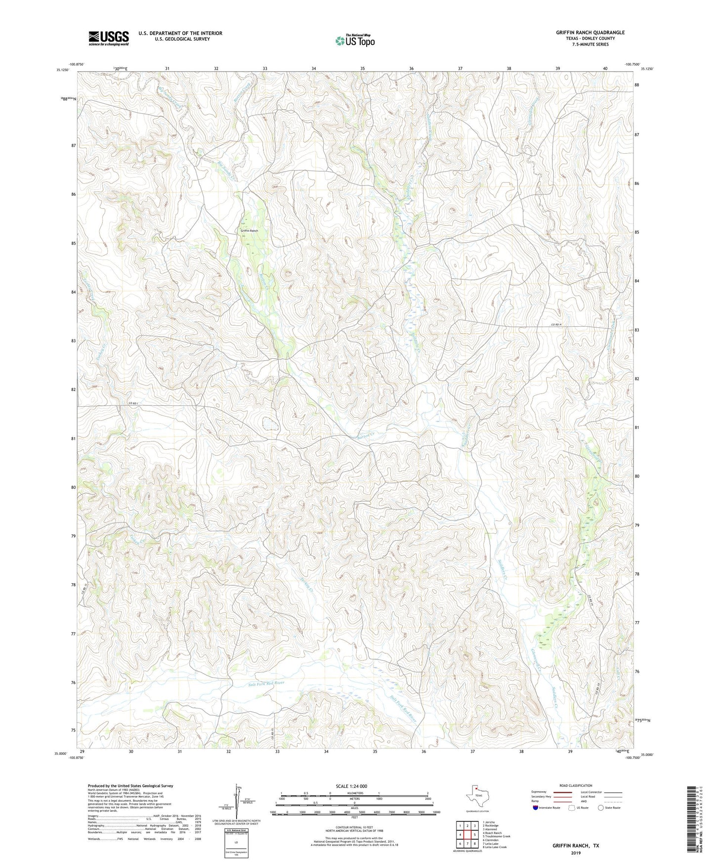 Griffin Ranch Texas US Topo Map Image