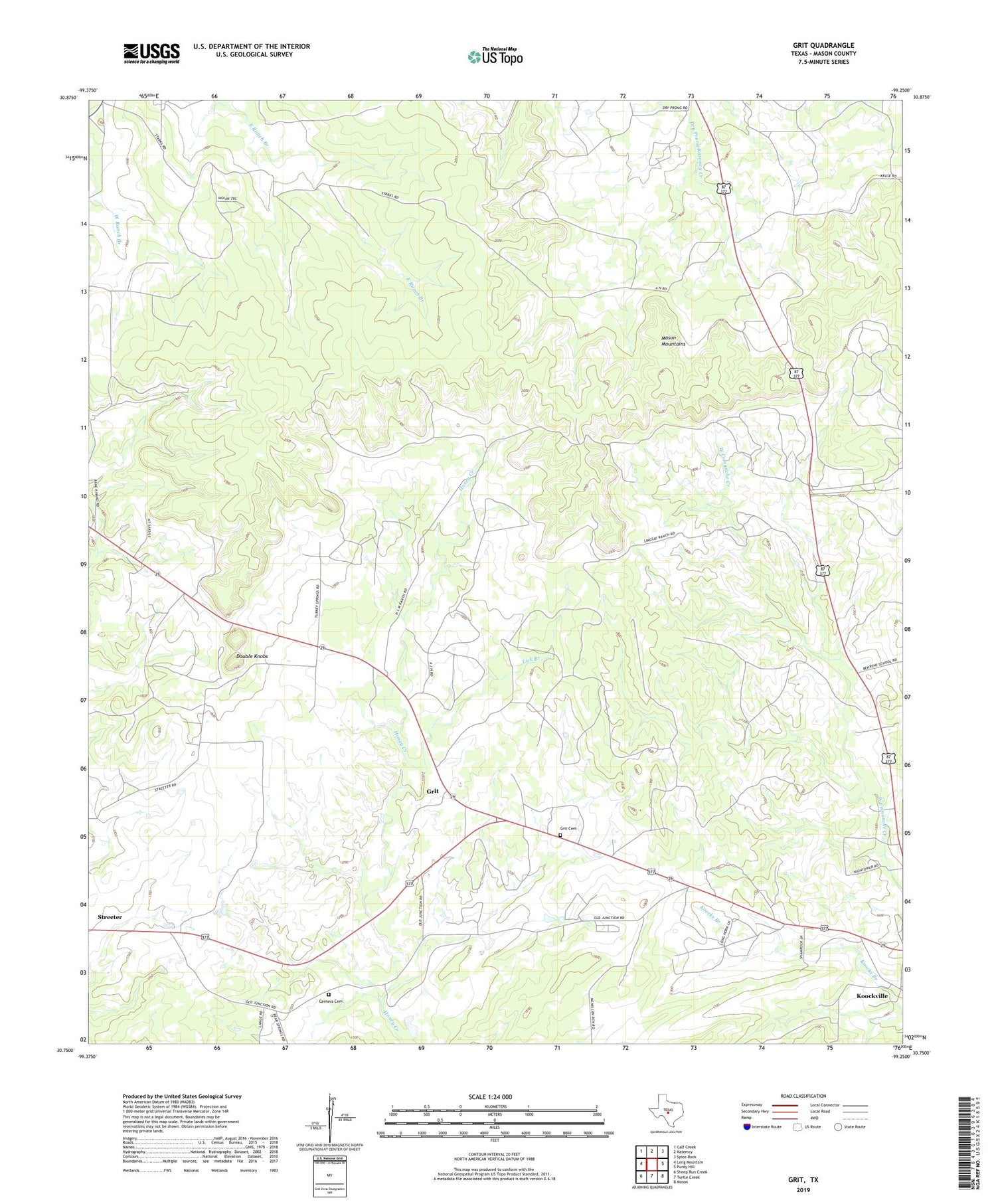 Grit Texas US Topo Map Image