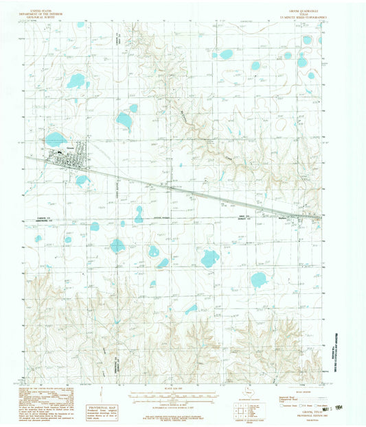 Classic USGS Groom Texas 7.5'x7.5' Topo Map Image