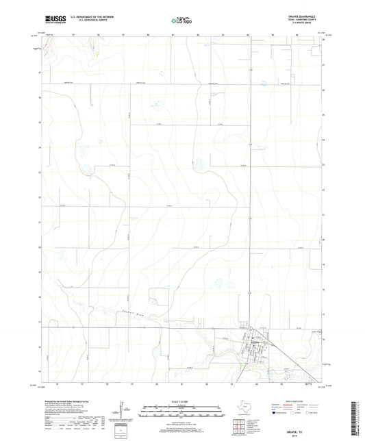 Gruver Texas US Topo Map Image